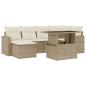 Preview: 7-tlg. Garten-Sofagarnitur mit Kissen Beige Poly Rattan