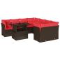 Preview: 9-teiliges Gartensofa-Set mit Kissen, braun, Polyrattan