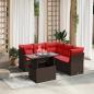 Preview: ARDEBO.de - 6-teiliges Gartensofa-Set mit Kissen, braun, Polyrattan