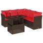 Preview: 6-teiliges Gartensofa-Set mit Kissen, braun, Polyrattan