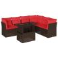Preview: 7-teiliges Gartensofa-Set mit Kissen, braun, Polyrattan