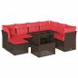 Preview: 8-teiliges Gartensofa-Set mit Kissen, braun, Polyrattan