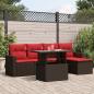 Preview: ARDEBO.de - 6-teiliges Gartensofa-Set mit Kissen, braun, Polyrattan