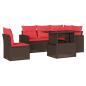 Preview: 6-teiliges Gartensofa-Set mit Kissen, braun, Polyrattan