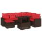 Preview: 8-teiliges Gartensofa-Set mit Kissen, braun, Polyrattan