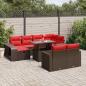 Preview: ARDEBO.de - 11-teiliges Gartensofa-Set mit Kissen, braun, Polyrattan
