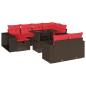 Preview: 11-teiliges Gartensofa-Set mit Kissen, braun, Polyrattan