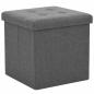 Preview: Hocker mit Stauraum 2 Stk. Dunkelgrau Leinenoptik