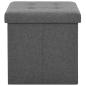 Preview: Hocker mit Stauraum 2 Stk. Dunkelgrau Leinenoptik