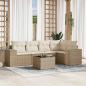 Preview: ARDEBO.de - 6-tlg. Garten-Sofagarnitur mit Kissen Beige Poly Rattan
