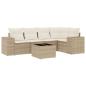 Preview: 6-tlg. Garten-Sofagarnitur mit Kissen Beige Poly Rattan