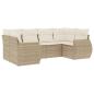 Preview: 6-tlg. Garten-Sofagarnitur mit Kissen Beige Poly Rattan