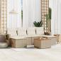 Preview: ARDEBO.de - 7-tlg. Garten-Sofagarnitur mit Kissen Beige Poly Rattan