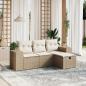 Preview: ARDEBO.de - 4-tlg. Garten-Sofagarnitur mit Kissen Beige Poly Rattan