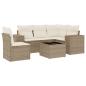 Preview: 6-tlg. Garten-Sofagarnitur mit Kissen Beige Poly Rattan