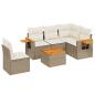 Preview: 6-tlg. Garten-Sofagarnitur mit Kissen Beige Poly Rattan