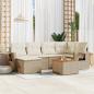 Preview: ARDEBO.de - 7-tlg. Garten-Sofagarnitur mit Kissen Beige Poly Rattan