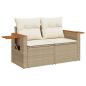 Preview: 5-tlg. Garten-Sofagarnitur mit Kissen Beige Poly Rattan