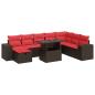 Preview: 9-tlg. Garten-Sofagarnitur mit Kissen Schwarz Poly Rattan