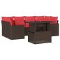 Preview: 7-teiliges Gartensofa-Set mit Kissen, braun, Polyrattan