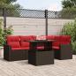 Preview: ARDEBO.de - 6-teiliges Gartensofa-Set mit Kissen, braun, Polyrattan