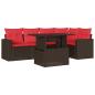 Preview: 6-teiliges Gartensofa-Set mit Kissen, braun, Polyrattan