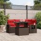 Preview: ARDEBO.de - 5-teiliges Gartensofa-Set mit Kissen, braun, Polyrattan