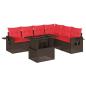 Preview: 7-teiliges Gartensofa-Set mit Kissen, braun, Polyrattan