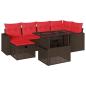 Preview: 7-teiliges Gartensofa-Set mit Kissen, braun, Polyrattan