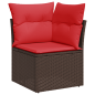 Preview: 9-teiliges Gartensofa-Set mit Kissen, braun, Polyrattan