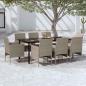 Preview: ARDEBO.de - 9-tlg. Garten-Essgruppe mit Kissen Beige und Schwarz