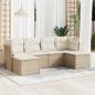 Preview: ARDEBO.de - 6-tlg. Garten-Sofagarnitur mit Kissen Beige Poly Rattan