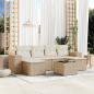 Preview: ARDEBO.de - 7-tlg. Garten-Sofagarnitur mit Kissen Beige Poly Rattan
