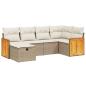 Preview: 6-tlg. Garten-Sofagarnitur mit Kissen Beige Poly Rattan