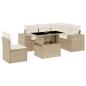 Preview: 6-tlg. Garten-Sofagarnitur mit Kissen Beige Poly Rattan