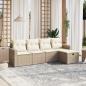 Preview: ARDEBO.de - 5-tlg. Garten-Sofagarnitur mit Kissen Beige Poly Rattan
