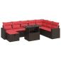 Preview: 9-tlg. Garten-Sofagarnitur mit Kissen Braun Poly Rattan
