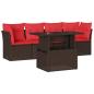 Preview: 5-teiliges Gartensofa-Set mit Kissen, braun, Polyrattan
