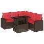 Preview: 6-teiliges Gartensofa-Set mit Kissen, braun, Polyrattan