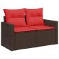 Preview: 9-teiliges Gartensofa-Set mit Kissen, braun, Polyrattan
