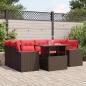 Preview: ARDEBO.de - 7-teiliges Gartensofa-Set mit Kissen, braun, Polyrattan