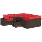 Preview: 9-teiliges Gartensofa-Set mit Kissen, braun, Polyrattan