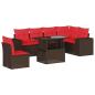 Preview: 7-teiliges Gartensofa-Set mit Kissen, braun, Polyrattan