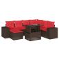 Preview: 8-teiliges Gartensofa-Set mit Kissen, braun, Polyrattan