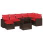 Preview: 8-teiliges Gartensofa-Set mit Kissen, braun, Polyrattan