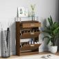 Preview: ARDEBO.de - Schuhschrank Braun Eichen-Optik 63x24x104 cm Holzwerkstoff
