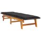 Preview: Sonnenliege mit Tisch Poly Rattan und Massivholz Akazie
