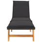 Preview: Sonnenliege mit Tisch Poly Rattan und Massivholz Akazie