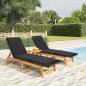 Preview: ARDEBO.de - 3-tlg. Garten-Lounge-Set Poly Rattan & Massivholz Akazie