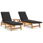 Preview: 3-tlg. Garten-Lounge-Set Poly Rattan & Massivholz Akazie